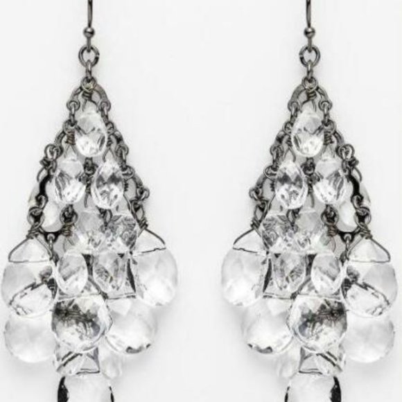 NWT Ann Taylor Chandelier Earrings Dangling Facet - Picture 2 of 7